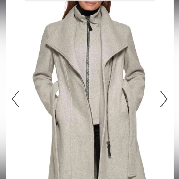 Calvin Klein Women's Belted Wrap Coat - Picture 6 of 14